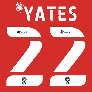 NOTTINHGAM 2020 2021 SET NOME TAGLIA HOME PLAYER UFFICIALE YATES 22 - Foto 1 di 1
