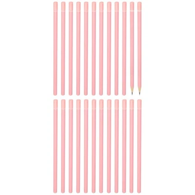 Lápices de madera triangulares a granel, paquete de 24 lápices de grafito HB, rosa Foto 1 de 4
