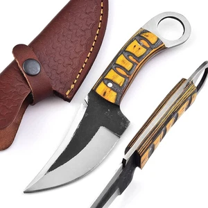 Handmade Carbon Steel Kitchen Knife – 8" Full Tang Chef Knife with Leather - Picture 1 of 5