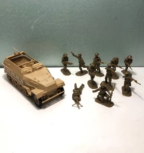 Airfix tan soft plastic German Hanomag & AIP British Infantry #1 - Picture 1 of 5