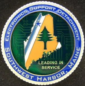 US Coast Guard USCG Southwest Harbor Electronics Support Det Challenge Coin - Picture 1 of 2