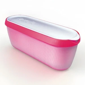 Tovolo Glide - Vasca Gelato Isolata Base Antiscivolo A-Scoop Rosa Caldo e Bianco - Foto 1 di 4