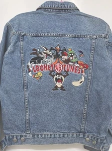 Looney Tunes Vintage Denim Jacket Warner Bros Studio Store Adult Size XS 1998 - Picture 1 of 7
