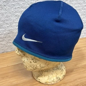 Nike Therma Fit Hat Blue Green Reversible Beanie Sz Medium Running Hat - Picture 1 of 7