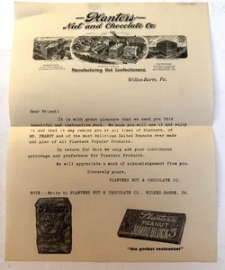 Vintage 1929 Brief von Pflanzgefäßen Nuss und Schokolade Firma an Kunden RAR - Bild 1 von 8
