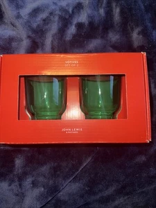 Portacandele votivo in vetro John Lewis - verde - set di 2 - prezzo consigliato £ 15 - nuovo con scatola - Foto 1 di 3