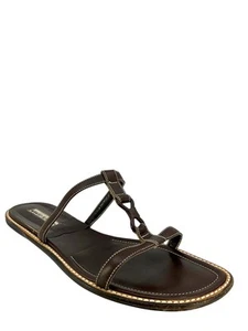 Diapositivas de cuero con tiras MANOLO BLAHNIK talla 11 - Imagen 1 de 5