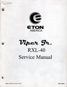 Eton America Viper Jr. RXL-40 Service Manual Original MN1362 - Picture 1 of 3