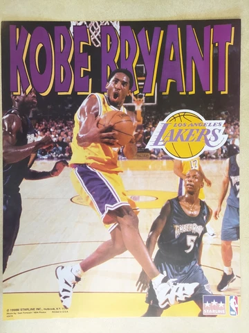 Vintage Kobe Bryant Mouth Open LA LAKERS 16"×20" Poster 1998 Cover
