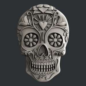 3d STL models for CNC, Artcam, Aspire, sugar skull - Picture 1 of 4