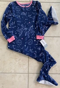 Girl Size 5 Blue Galaxy Unicorn Footed Blanket Sleeper NWT. Great For Gift. - Picture 1 of 1