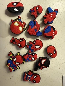 13 pieces Spiderman Shoe Charms Crocs Jibbitz Spider Miles Morales - Picture 1 of 1