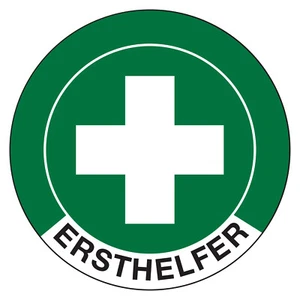 Helmaufkleber Hinweisschild "Ersthelfer" Folie sk Ø 40 mm 12 Stk./Bogen - Bild 1 von 2