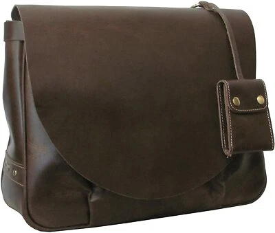 Calzoncillo de negocios con solapa de cuero vintage AmeriLeather - marrón oscuro Foto 1 de 3