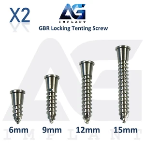 2 Dental Locking Tenting Screw Ø2.0mm GBR Membrane Titanium Fixation Sterile - Imagen 1 de 15