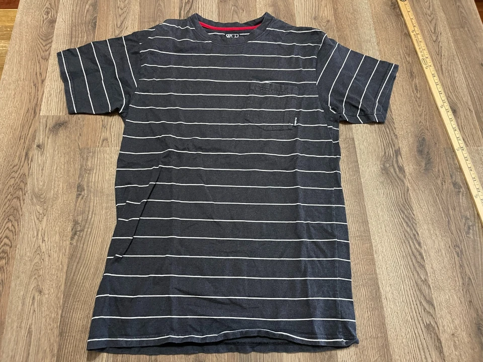 Camisa Billabong, Para Mujer Talla Mediana, Blanco Gris, Rayas, Manga Corta Foto 1 de 4