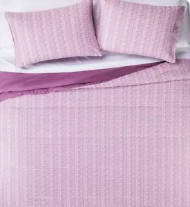 Sketchy Plaid Full Bed in Bag Purple Lavender Comforter Sheets Shams 8 pc - Picture 1 of 2