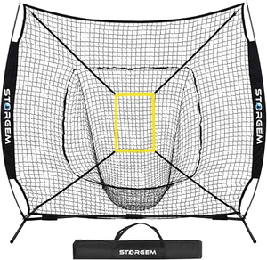Baseball and Softball Practice Net 7×7Ft Portable Hitting Pitching Batting Train - Picture 1 of 6