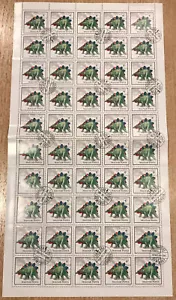 Fauna M45 Dinosaurs - Prehistoric Animals - Sheet 1990 Hungary /5 Ft/ - Picture 1 of 1