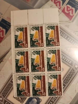 1958 4c Forest Conservation US Stamp Block Of 9 Sc#1122 Environment - #B203 - Image 1 of 4