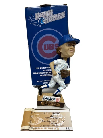 Signed Ryne Sandberg Chicago Cubs 2008 Rockford Bobblehead SGA *Small chip Cover