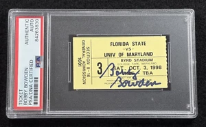 Rare 1998 BOBBY BOWDEN Signed FLORIDA STATE vs MARYLAND Game Ticket-PSA - Picture 1 of 4