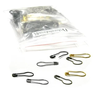 200 Assorted Bulb Safety Pin Bail Findings in Gold, Silver, Bronze, Gunmetal - Picture 1 of 1