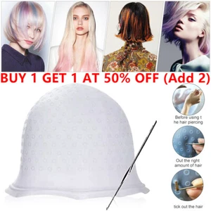Reusable MagiCap for Hair Coloring & Highlighting with Hook Rubber Streaking Cap - Picture 1 of 17