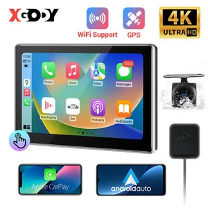 4K 7" Dotykowa kamera na deskę rozdzielczą Cam Podwójny rejestrator samochodowy GPS do CarPlay Android Auto - Zdjęcie 1 z 14
