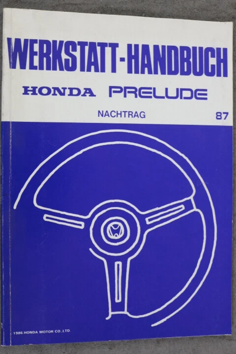 HONDA PRELUDE  Werkstatthandbuch "1987" Werkstatt-Anleitung  Reparatur-Handbuch - Bild 1 von 4
