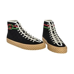 Neu Authentisch Gucci Herren GG Ineinandergreifende Canvas High Top Sneaker Größe G9,5/US10 - Bild 1 von 7