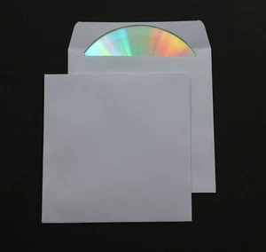 500 St. Deluxe Papier CD/DVD/Blu-ray Hüllen mit Klappe 90 gr. Papier 125x125 mm - Afbeelding 1 van 2