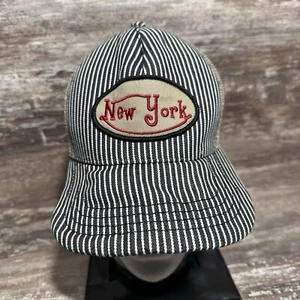 New York Pinstripe Hat Cap Citeez Snapback White Embroided - Picture 1 of 8