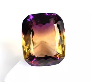 Natural Multi-Color Ametrine Best Quality Certified Gemstone 63 Ct Cushion Shape - Picture 1 of 9