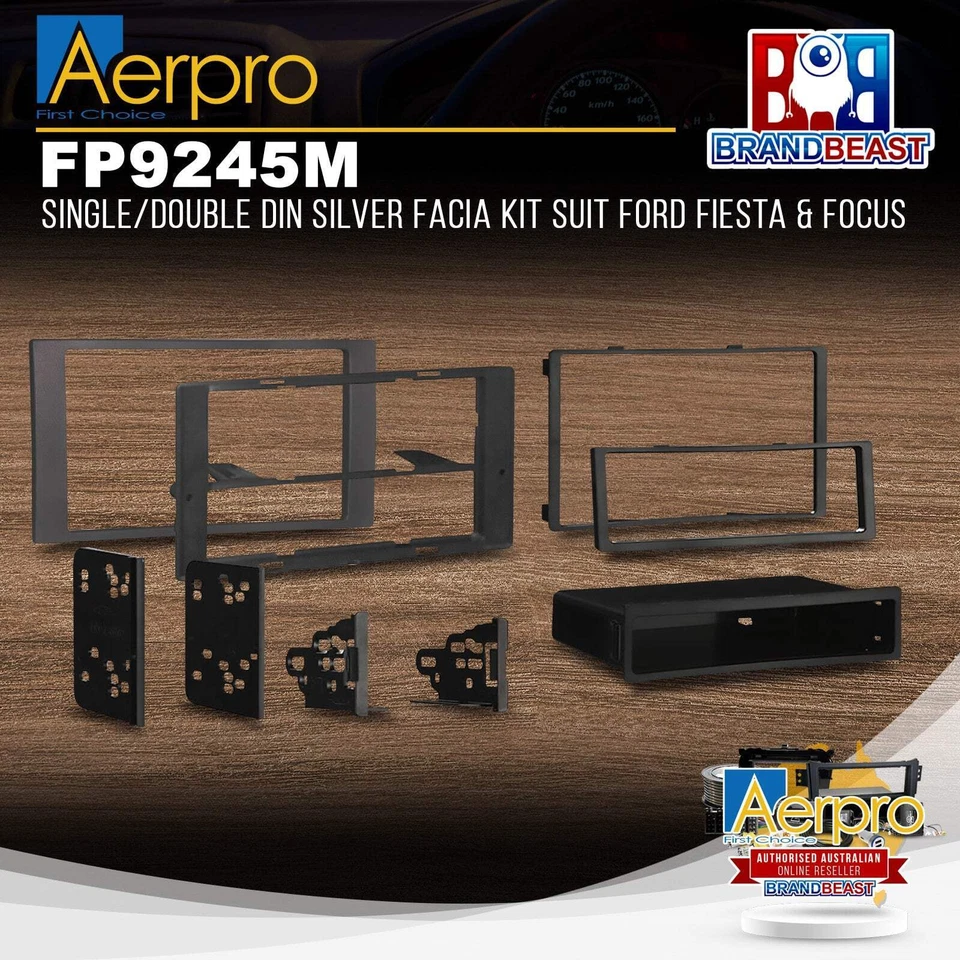 Aerpro FP9245M Single/Double DIN Silver Facia Kit Suit Ford Fiesta & Focus - image 1 of 1