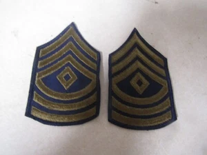 MILITARY PATCH SEW ON RANK SET OF 2 FIRST SERGEANT KOREAN WAR ERA NEW OLD STOCK - Picture 1 of 2