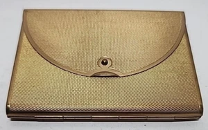 Vintage Coty Metall Kompakt Make-up Etui Spiegel Geldbörse Goldton - Made in USA - Bild 1 von 4