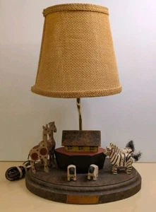 Vintage Millwood Toy Co Barry Grosscup 1992 Noahs Ark Wood Lamp Folk Art Tested - Picture 1 of 14