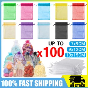 Wedding Gift Organza Bags Party Favour Candy Pouch Jewellery Packaging Sheer Bag - Picture 1 of 22