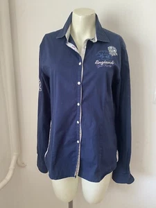 La Martina Ladies Shirt Navy Size 4 Sk65 - Picture 1 of 4