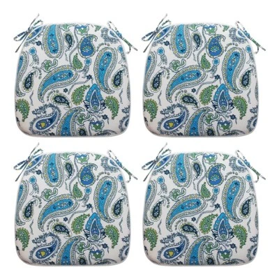 Juego de 4 cojines de asiento interior exterior IN4 Care 16x17 pulgadas azul Tamara cachemira Foto 1 de 4