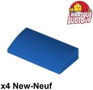 Lego 4X Mattone Slope Curvo 2X4 X2/3 Blu 88930 NUOVO - Picture 1 of 1