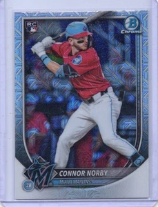 2025 Bowman - Connor Norby #46 Chrome Mojo Refractor (RC) Miami Marlins - Picture 1 of 2