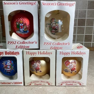 5er Set - 1990’s Campbell’s Kid’s Soup Collector’s Edition Ornaments -NEU- - Bild 1 von 6