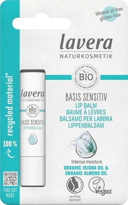 lavera basis sensitiv Lip Balm - for sensitive lips - moisturises & soothes - w