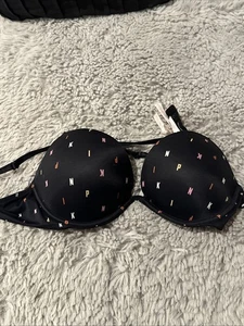 Sujetador Victoria Secret Rosa 34 C Negro con Gráficos Rosa - Imagen 1 de 4