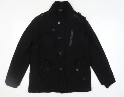 Brave Soul Men's Black Military Wool Jacket L - Image 1 of 4