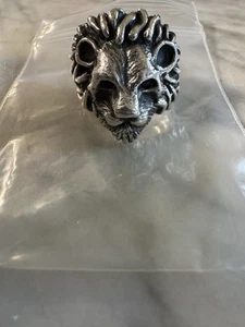 Steel Flame Lion Ring  - Picture 1 of 5