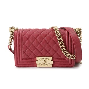 CHANEL BOY CHANEL kleine Schultertasche Kaviarhaut rot A67085 Handtasche 90287556 - Bild 1 von 11