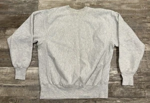 Maglione grigio grande Lands’ End Champion vintage usato felpa vuota U.S.A. - Foto 1 di 12